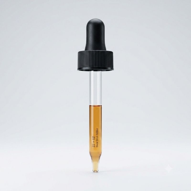 22 x 62 black small rubber medical dropper