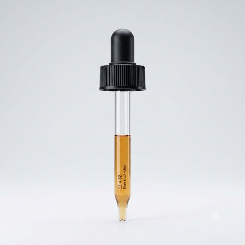 25 x 62 black small rubber medical dropper
