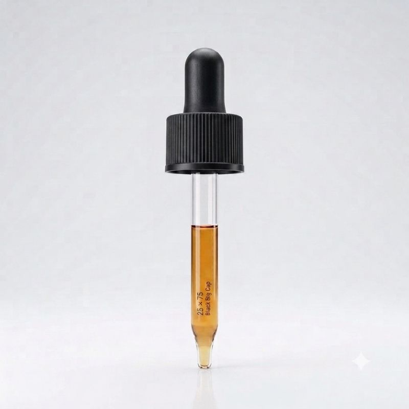 25 x 75 black big cap medical dropper